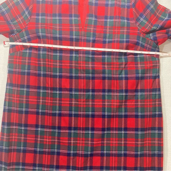 Vineyard Vines Merry Plaid Greenwich Flutter Sleeve Shift Dress - Size 12 - Picture 2 of 15